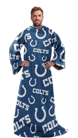 Northwest NFL Indianapolis Colts Toss Silk Touch Comfy Throw with Sleeves Cover