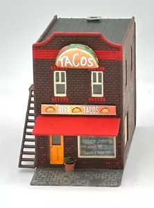 HO Scale 2-Story Brick Built "Beer & Tacos" Restaurant Fully Assembled. - Picture 1 of 5