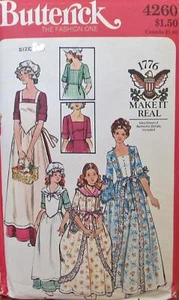 VTG Butterick 4260 Womens 16 Bicentennial Colonial Reenactment Costume Pattern - Picture 1 of 2