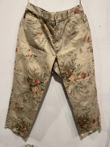 Vintage Ralph Lauren Floral Chino Pants Multicolor Designer Boho Cottage Core 16 - Picture 1 of 5