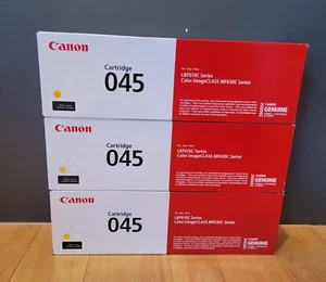 Genuine Canon 045 YELLOW Toner Cartridge PAID $100 each NIB Unopened - Photo 1/4