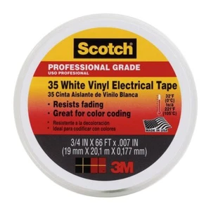 3M 10828-DL-2W 3/4" X 66' White Scotch 35 Professional Electrical Tape (10 Pack) - Picture 1 of 6