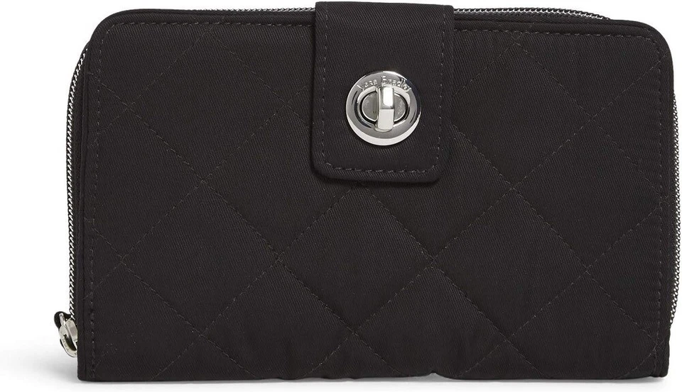 Vera Bradley RFID Turnlock Wallet in Performance Twill Black 2020 Collection