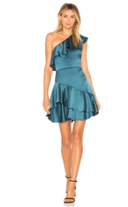 NEW Halston Heritage Dress Womens 2 AU 6 Flounce One Shoulder Party Event 22107 - Picture 1 of 12