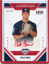 2020 Stars and Stripes 17U Team Signatures Philip Abner Red Ink Auto 2/10