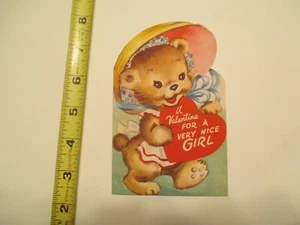 Vintage Valentine For a very nice girl Card opens up A118 - Picture 1 of 3