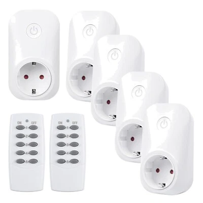 Funksteckdose, Fernbedienung, 5er Set, 3680W, 30m Reichweite, Haushaltsgeräte - Bild 1 von 4