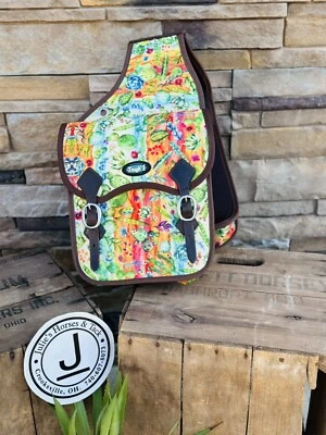 Cactus Print Saddle Bag- Heavy Canvas, New Trail, Horse - Image 1 of 4