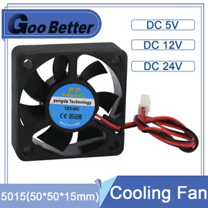 Ventilateur de refroidissement de radiateur DC 5V 12V 24V 5015 ventilateur silencieux câble à 2 broches - pour imprimante 3D - Photo 1/7