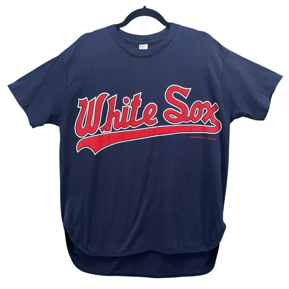 Vintage Chicago White Sox Shirt Large MLB Spellout Logo Baseball Hip Hop USA - Image 1 of 4