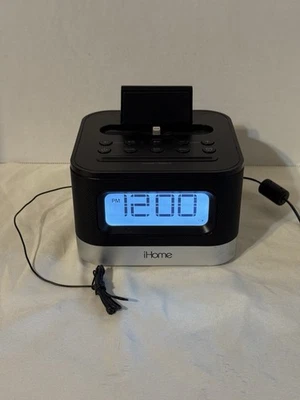 iHome IPL8BN стерео FM часы радио с док-станцией Lightning для iPhone - проверено - хорошо - Изображение 1 из 4