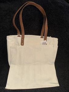 Canvas Shoulder Market Tote Bag With Pockets. P16 - Picture 1 of 7