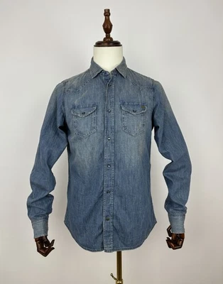 Diesel Industry Jeans Denim Estilo Oeste Camisa Perla A Presión Para Hombre Talla M Foto 1 de 4