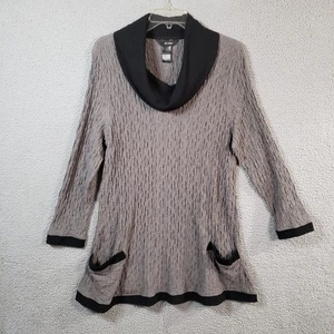 Ali Miles Top Damen XL grau schwarz Kutte Lagenlook Artsy Art Wear Taschen Tunika - Bild 1 von 12