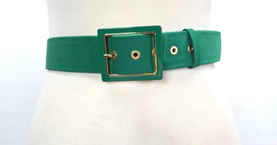 Escada Dark Green Belt With Goldtone Buckle Accents & Buckle 34 Luxury Vintage - Image 1 of 4
