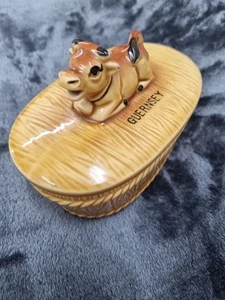 Vintage Jersey Cow Ceramic Butter Dish USED - Picture 1 of 6