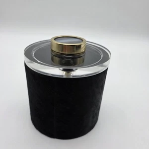 Interlude Home Black Hair-On-Hide Decorative Box #928059 Acrylic Lid Gold Knob - Picture 1 of 9