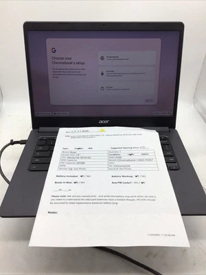 Portátil Acer Chromebook*C922-K067 14" MediaTek MT8183 4 GB RAM 32 GB SSD ChromeOS U Foto 1 de 4