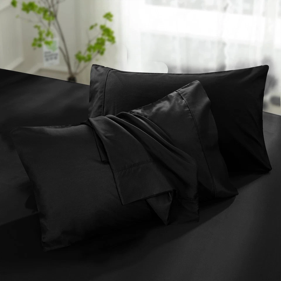 Pacote com 4 fronhas de microfibra ultra macias travesseiros king queen size roupa de cama - Imagem 1 de 1