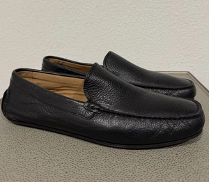 BOSS GRADY Black Pebble Leather Moccasins Slip on Loafers Size 44 (11) Portugal - Picture 1 of 17