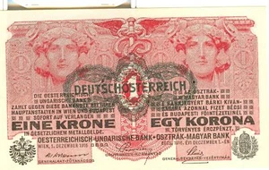 OLD AUSTRIA - HUNGARY REPUBLIC 1 KRONE 1919 Unc. - Picture 1 of 1