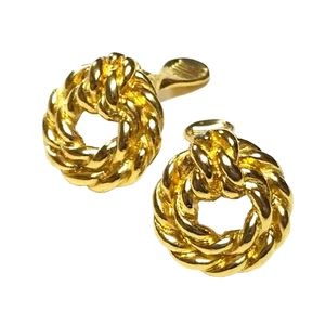 Pendientes de clip de llamador de puerta chapados en oro brillante MONET firmados de diseñador vintage - Imagen 1 de 8