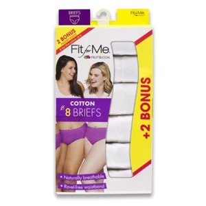 Fit for Me® By Fruit of the Loom® Women's Cotton BRIEFS 8-Pack "No Panty Lines" - Picture 1 of 12