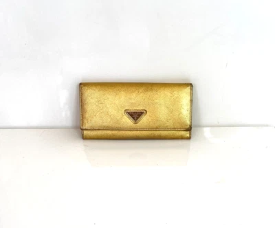 Gorgeous Gold Vintage Prada women's wallet leather - Image 1 of 4