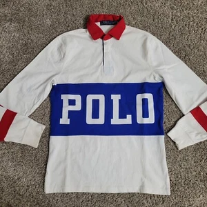 Polo Ralph Lauren Polo Track Spellout Stampata Rugby Uomo Taglia XS - Foto 1 di 12