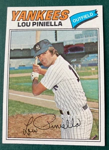 1977 LOU PINIELLA TOPPS #96 BASEBALL CARD NEW YORK YANKEES NM FREE SHIP - Picture 1 of 2