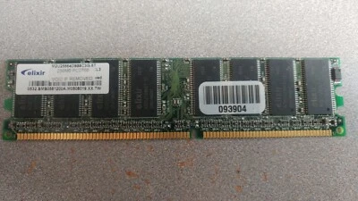 Elixir M2U25664DS88C3G-5T DDR 256MB PC-3200 Non ECC 400Mhz RAM Memory - Image 1 of 3