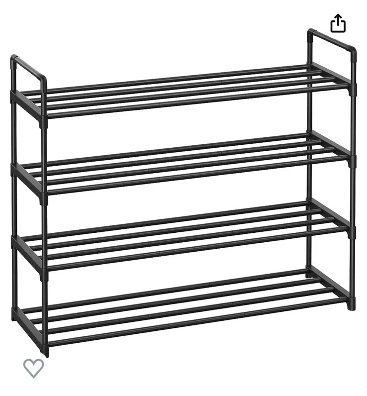  Zapatero, organizador de zapatos de 4 niveles, estante de almacenamiento de zapatos de metal para 20 pares Foto 1 de 1