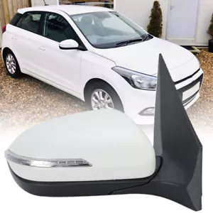 Right O/S Side Wing Mirror For Hyundai i20 MK2 2015- 2020 Primed White Indicator - Picture 1 of 16