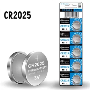 5x Pila boton bateria original Litio CR2025 3V DL2025 ER2025 GPR2025 Koonenda - Imagen 1 de 3