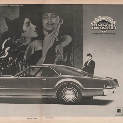 Vintage 1969 GM Oldsmobile Toronado Orig 2-Pg Print Ad 21x28cm Classic C&D 01 - Image 1 of 4
