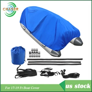 Jon Boat Cover Waterproof 17-19Ft Heavy Duty Fabric Beam 95" Dark Blue - Picture 1 of 14
