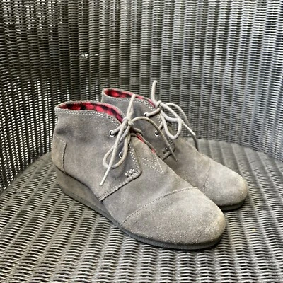 TOMS Niñas Zapatos 2.5 Gris Pequeño Cuña Botín Foto 1 de 4