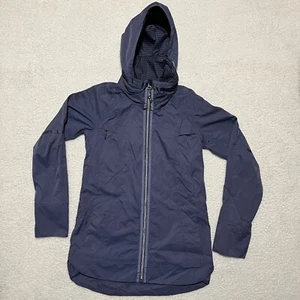 Lululemon Rain Jacket Fo Drizzle Hooded Deep Navy Blue Womens Size 4 - Picture 1 of 13