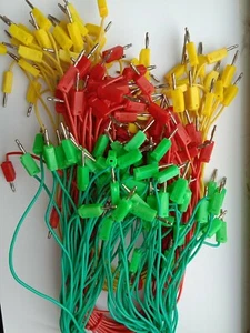 20 Set Cavo di Prova Spina Banana Nichelata 2mm Placcato Banana 3 Colori 40cm - Foto 1 di 4