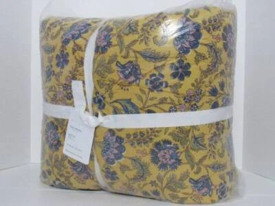 Edredón reversible artesanal Pottery Barn Bette Full Queen, amarillo, nuevo con etiquetas Foto 1 de 4