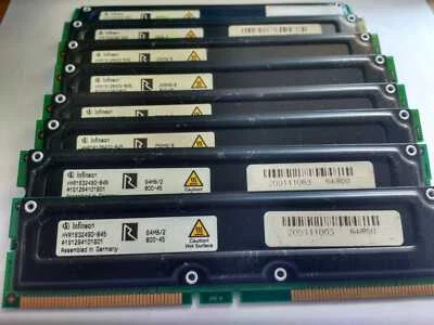 MEMORIA SERVER RAM INFINEON 64MB RDRAM PC800-45 HYR163220G-845 RIMM RAMBUS NON-E - Immagine 1 di 2