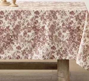 Pottery Barn ADORREL TOILE PRINT ORGÁNICO palo de rosa 70" x 126" albaricoque NUEVO - Imagen 1 de 3