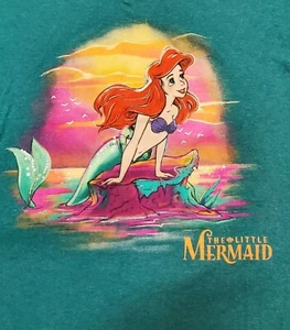Vintage Little Mermaid T Shirt Blue Teal Disney Store Memorabilia 2XL Clothing - Picture 1 of 5