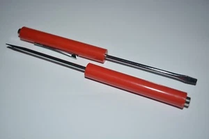 MINI FLAT SCREWDRIVER WITH MAGNET  TOP POCKET CLIP FOR PROFESSIONAL TECHS 2 PCS - Picture 1 of 5