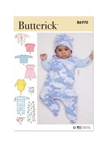 Butterick Easy SEWING PATTERN B6970 Baby Jacket,Tops,Dress,Romper,Nappy Cover - Picture 1 of 8