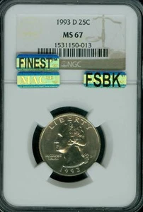 1993 D QUARTER NGC MS67 FSBK PQ MAC FINEST MAC SPOTLESS * - Picture 1 of 4