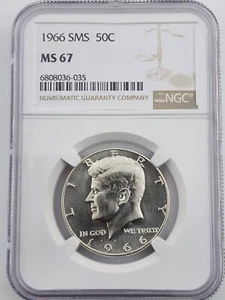 1966 Silver Kennedy Half Dollar NGC MS 67 - Picture 1 of 2