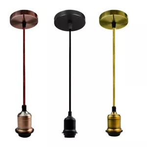 E27 Screw Light Bulb Holder Pendant Lighting Vintage Lamp Socket Fully Earthed - Picture 1 of 15