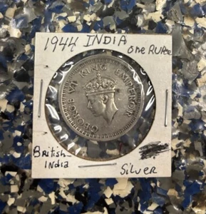 BRITISCH INDIEN 1944 B STEMPELGLANZ GEORGE VI EINE RUPIE SCHÖNE SILBERMÜNZE KOSTENLOSER VERSAND - Bild 1 von 4