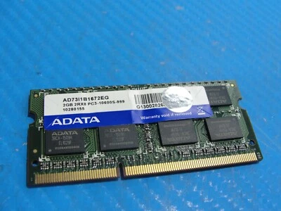 Asus G73JW ADATA 2GB 2RX8 Memory RAM SO-DIMM PC3-10600S AD73I1B1672EG - Image 1 of 3